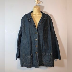 St. John’s Bay vintage denim chore coat barn blazer size 22W plus drop pockets